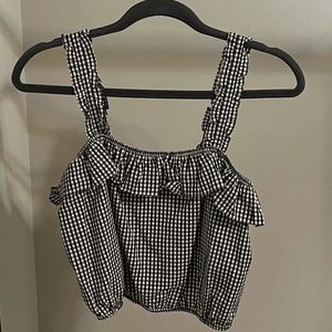 AE Gingham black and white crop top